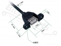 USB Chassisdeel met kabel USB A Female naar USB Micro Male